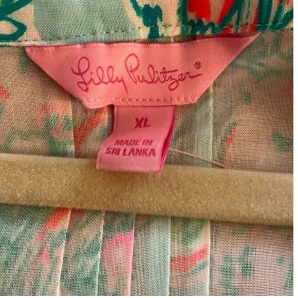 NWT Lilly Pulitzer XL Sleeveless Sarasota top in Seasalt Blue on Parade - Picture 4 of 5